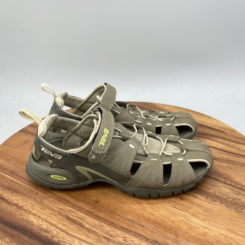 Teva Dozier Sandals Womens Size 8 Olive Bungee Cord Trail Hiking Water Shoes